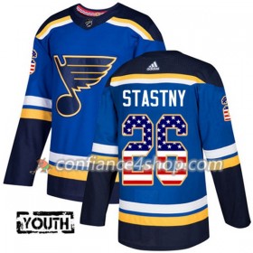 Adidas Maillot de Hockey St. Louis Blues Paul Stastny 26 2017-2018 Bleu USA Flag Fashion Authentic - Enfant